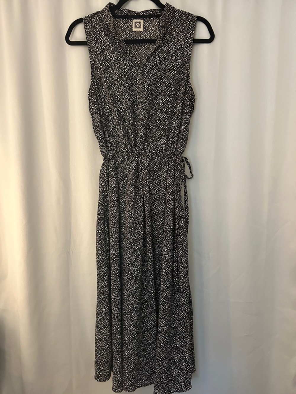Anne Klein Sleeveless Black White Midi Dress 10